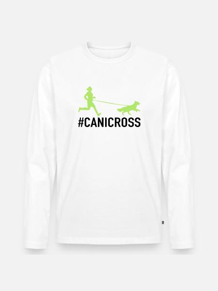 Canicross runner - Men's Premium Organic Long Sleeve Shirt - white
