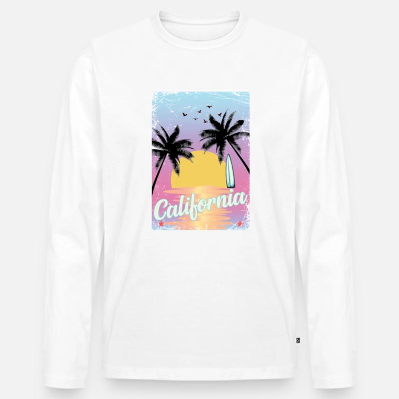 California - Männer Premium Bio Langarmshirt - Weiß