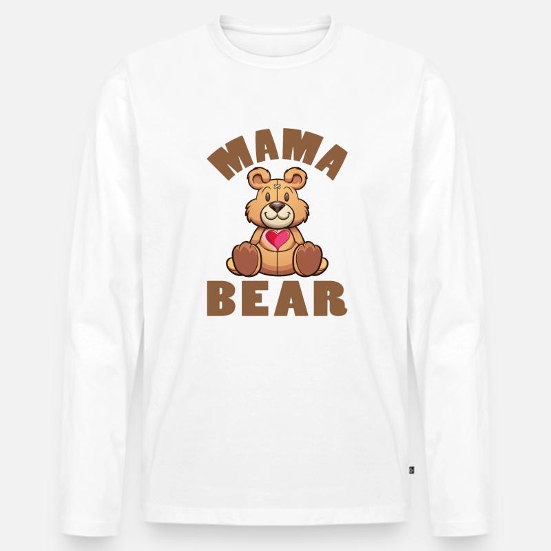 Mama Bear - Männer Premium Bio Langarmshirt - Weiß