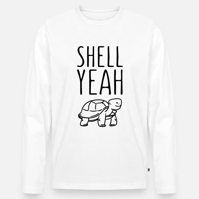 Shell Yeah Schildkröte - Männer Premium Bio Langarmshirt - Weiß