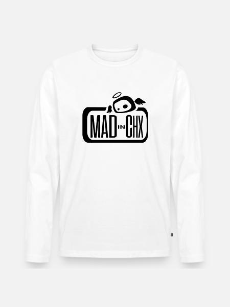 Mad in CHX logo - Men's Premium Organic Long Sleeve Shirt - white
