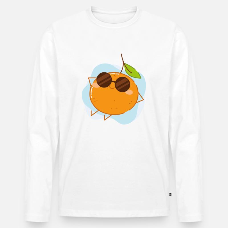 Sommer - Männer Premium Bio Langarmshirt - Weiß