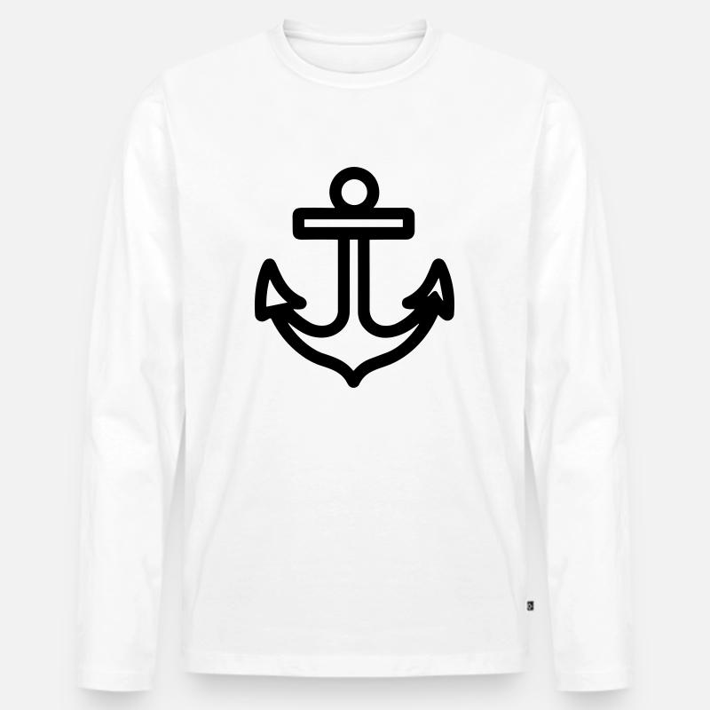 Anker - Männer Premium Bio Langarmshirt - Weiß