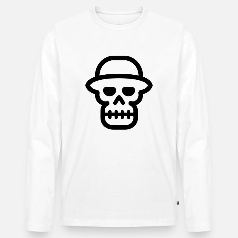 Schädel - Männer Premium Bio Langarmshirt - Weiß