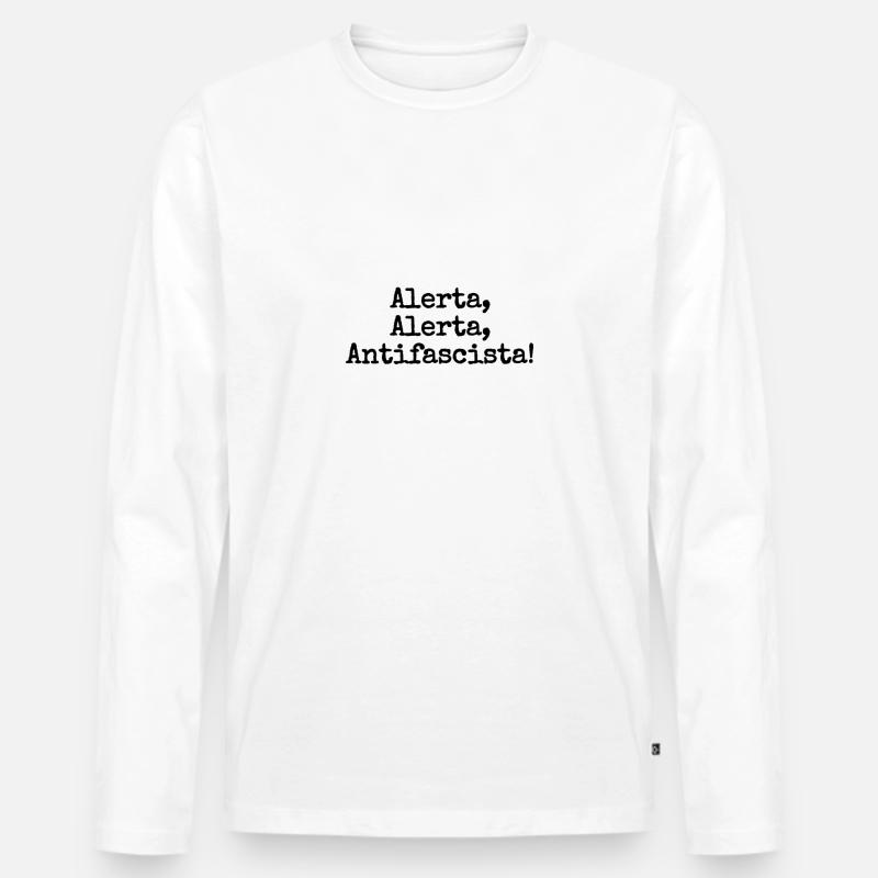 zeitGEIST-Statement "Alerta" - Männer Premium Bio Langarmshirt - Weiß