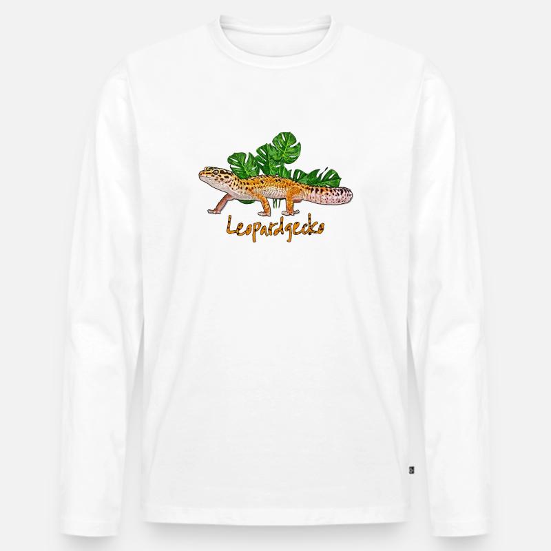 Leopardengecko - Männer Premium Bio Langarmshirt - Weiß