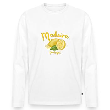 Madeira - Funchal - Portugal - Urlaub - Reise - Männer Premium Bio Langarmshirt - Weiß - Vorne - Nico (187cm)