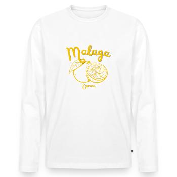 Malaga - Spain - Andalusia - Travel - Holidays - Men's Premium Organic Long Sleeve Shirt - white - Front - Nico (187cm)