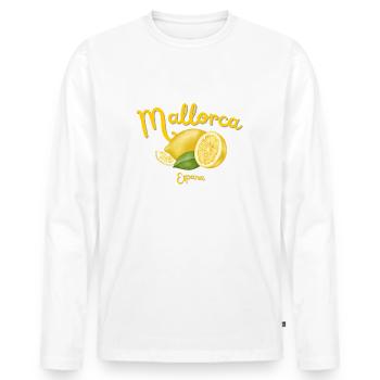 Mallorca - Spanien - Malle - Meer - Party - Männer Premium Bio Langarmshirt - Weiß - Vorne - Nico (187cm)