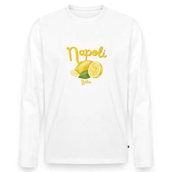 Neapel - Italien - Urlaub - Reise - Italia - Männer Premium Bio Langarmshirt - Weiß - Vorne - Nico (187cm)