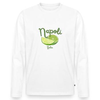 Naples - Italy - Holidays - Travel - Italia - Men's Premium Organic Long Sleeve Shirt - white - Front - Nico (187cm)