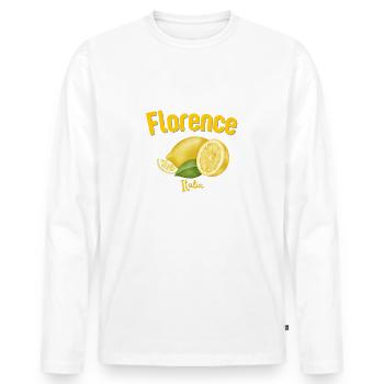 Florence - Italy - Tuscany - Travel - Holidays - Men's Premium Organic Long Sleeve Shirt - white - Front - Nico (187cm)