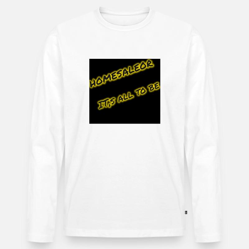 Homesaleor - Männer Premium Bio Langarmshirt - Weiß