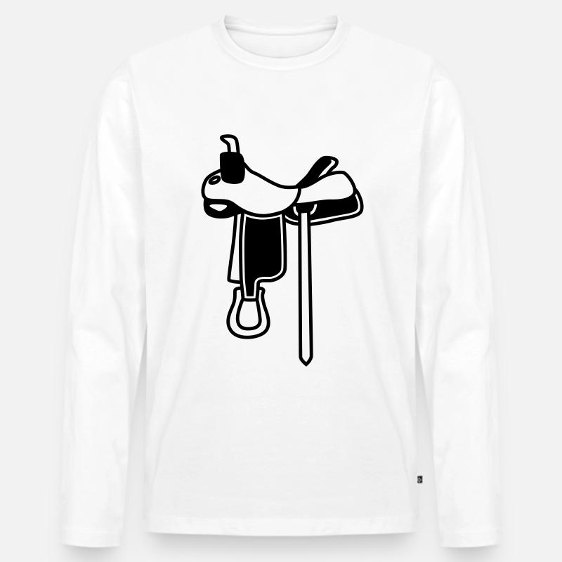 Sattel Symbol - Männer Premium Bio Langarmshirt - Weiß