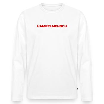 Trash Asset - Hampelmensch [red] - Männer Premium Bio Langarmshirt - Weiß - Vorne - Nico (187cm)