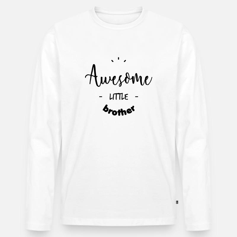Awesome little Brother - Männer Premium Bio Langarmshirt - Weiß