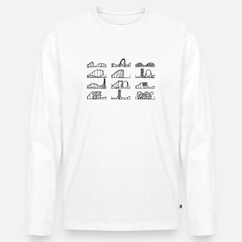 Rollercoaster Love - Männer Premium Bio Langarmshirt - Weiß
