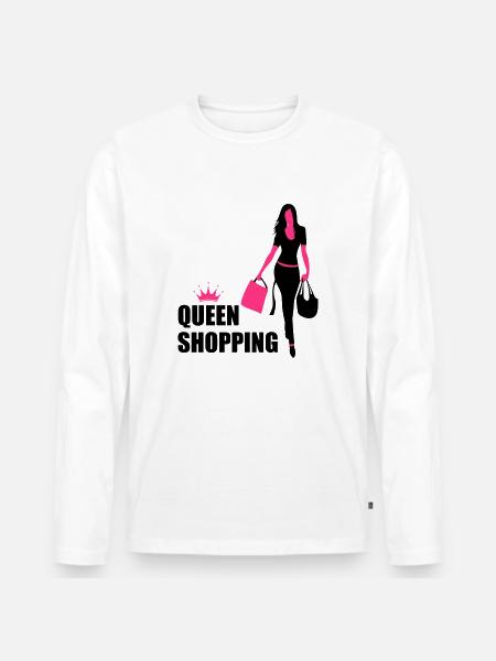 Queen Shopping Crown - Men's Premium Organic Long Sleeve Shirt - white