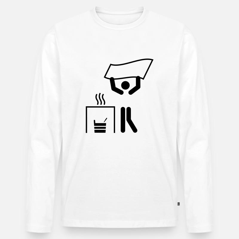 Piktogramm Aufguss Wedeln einzeln - Männer Premium Bio Langarmshirt - Weiß