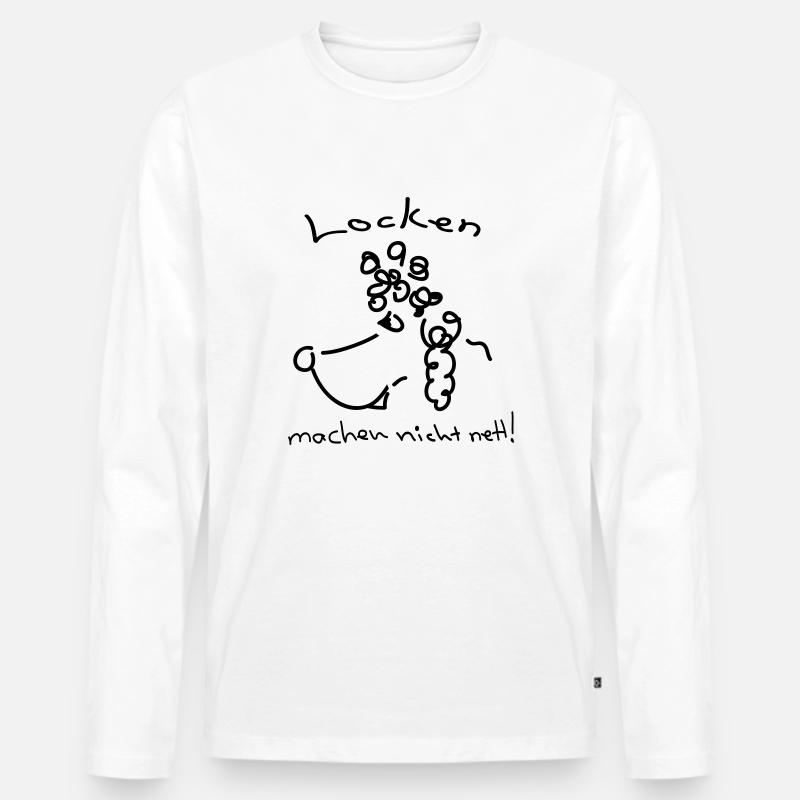 Locken_machen_nicht_nett - Männer Premium Bio Langarmshirt - Weiß