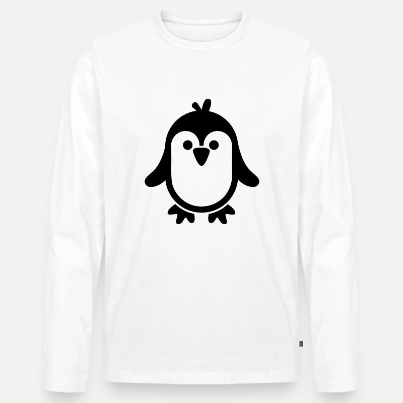 Pinguin - Männer Premium Bio Langarmshirt - Weiß