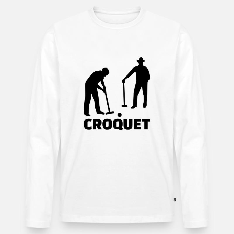 Croquet - Männer Premium Bio Langarmshirt - Weiß