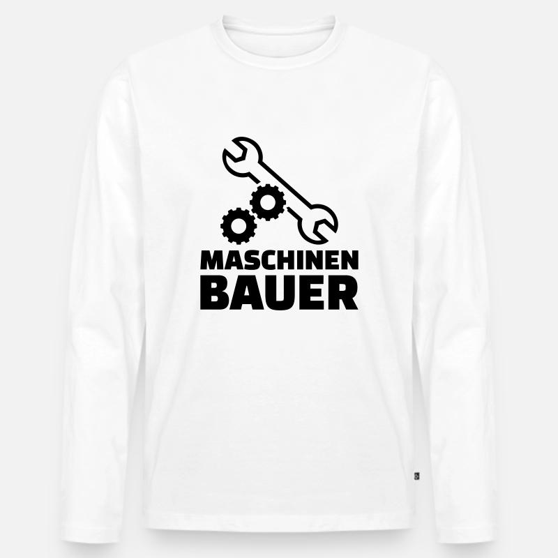 Maschinenbauer - Männer Premium Bio Langarmshirt - Weiß