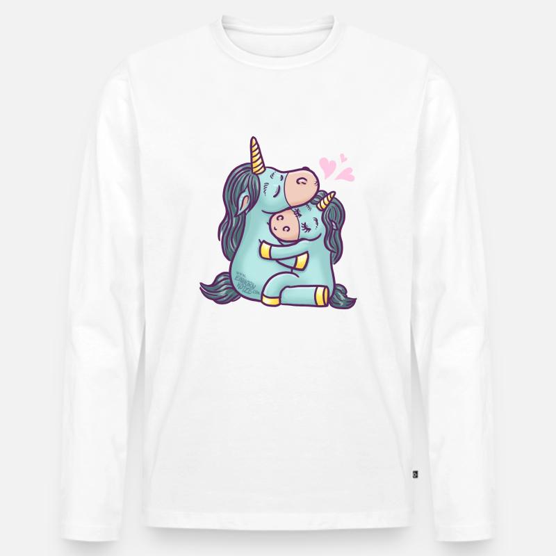Verliebte Einhörner - Männer Premium Bio Langarmshirt - Weiß