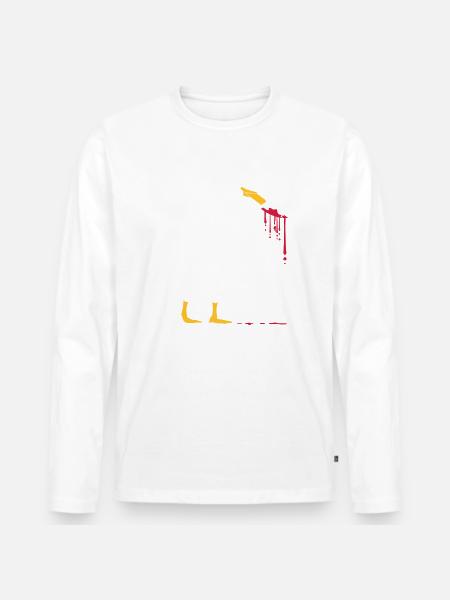 Blutiges Messer Gänse - Männer Premium Bio Langarmshirt - Weiß