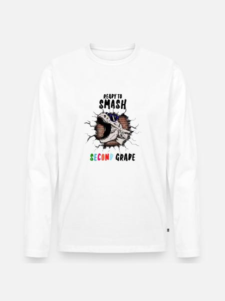 Ready To Smash Second Grade - Men's Premium Organic Long Sleeve Shirt - white