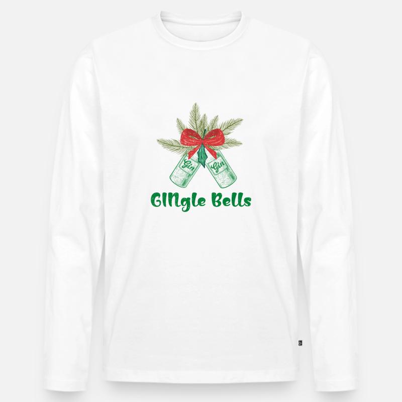 Jingle Glocken - Männer Premium Bio Langarmshirt - Weiß