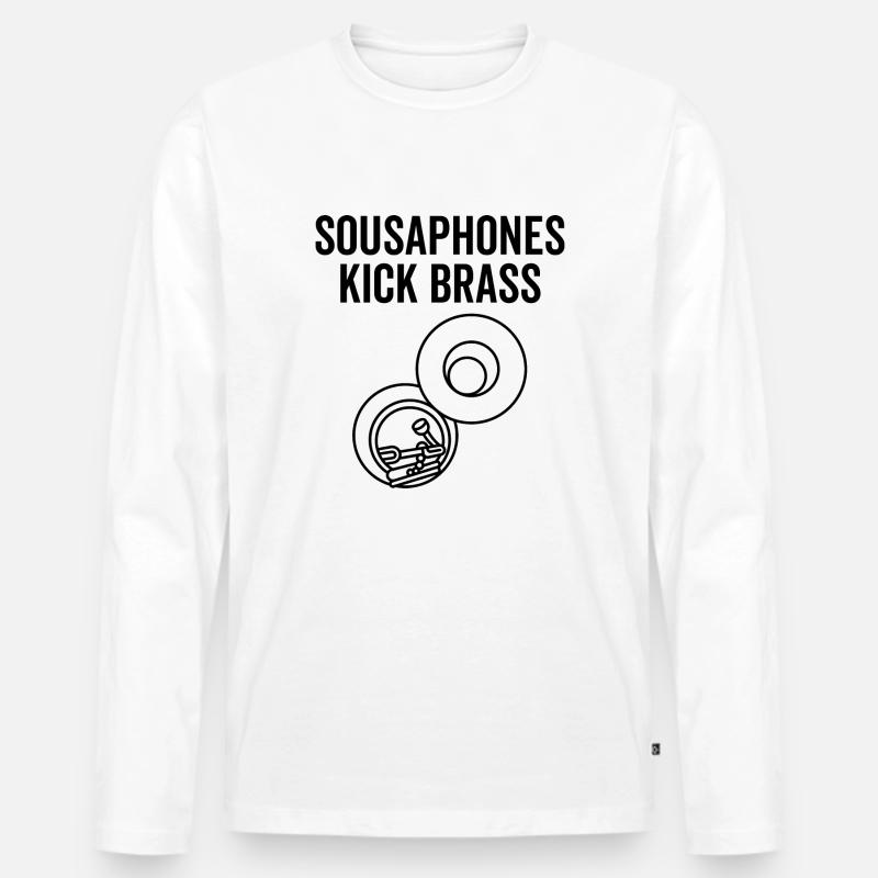 Sousaphone Kick Brass - Männer Premium Bio Langarmshirt - Weiß