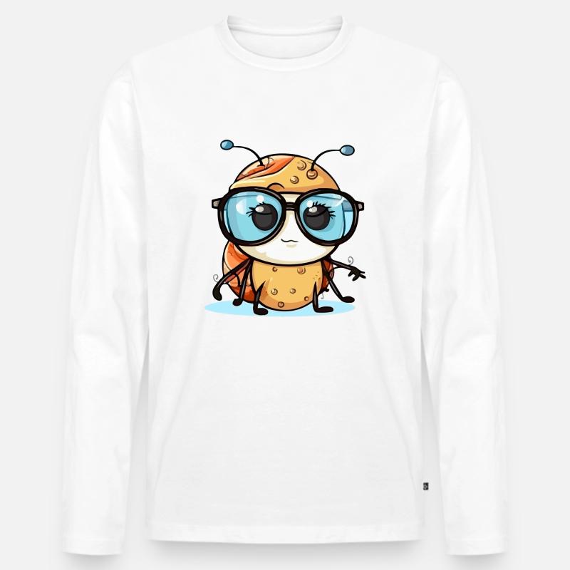 Melu Marienkäfer - Männer Premium Bio Langarmshirt - Weiß