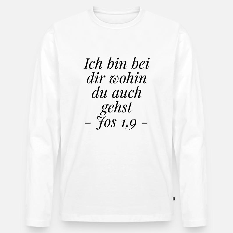 Bei dir - Männer Premium Bio Langarmshirt - Weiß
