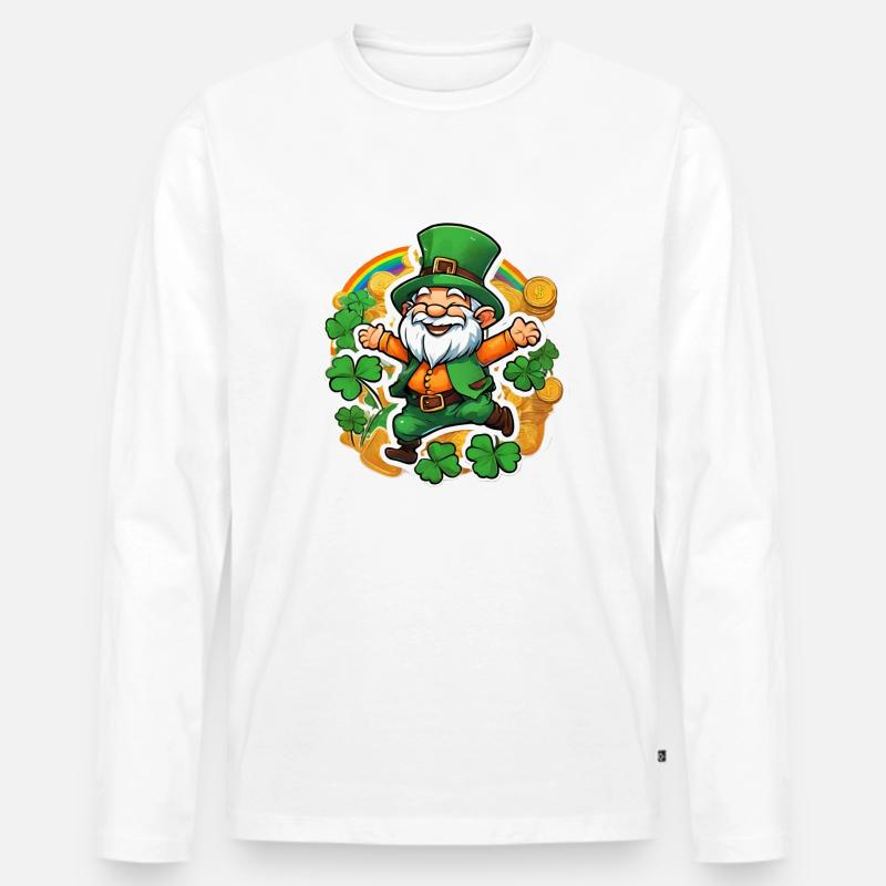Heiliger Patrick 1 - Männer Premium Bio Langarmshirt - Weiß