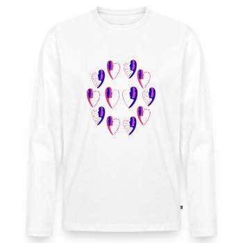 Broche d'amour. - T-shirt manches longues Premium bio Homme - blanc - Devant - Nico (187cm)