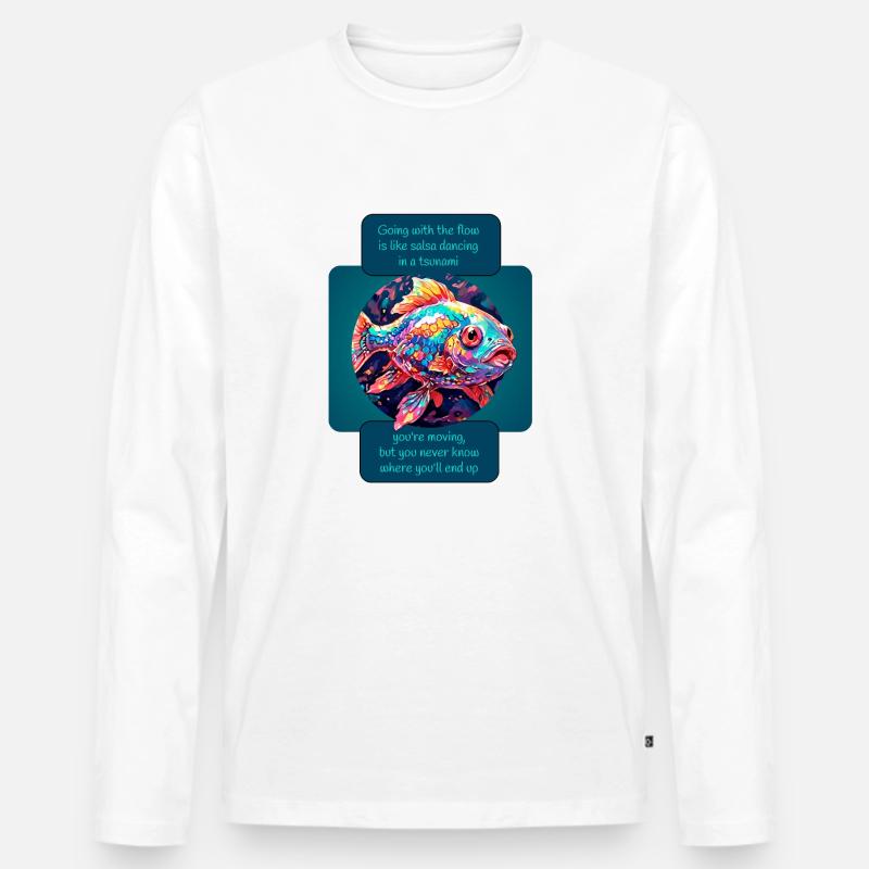 Going Forward Fish Men's Premium Organic Long Sleeve Shirt