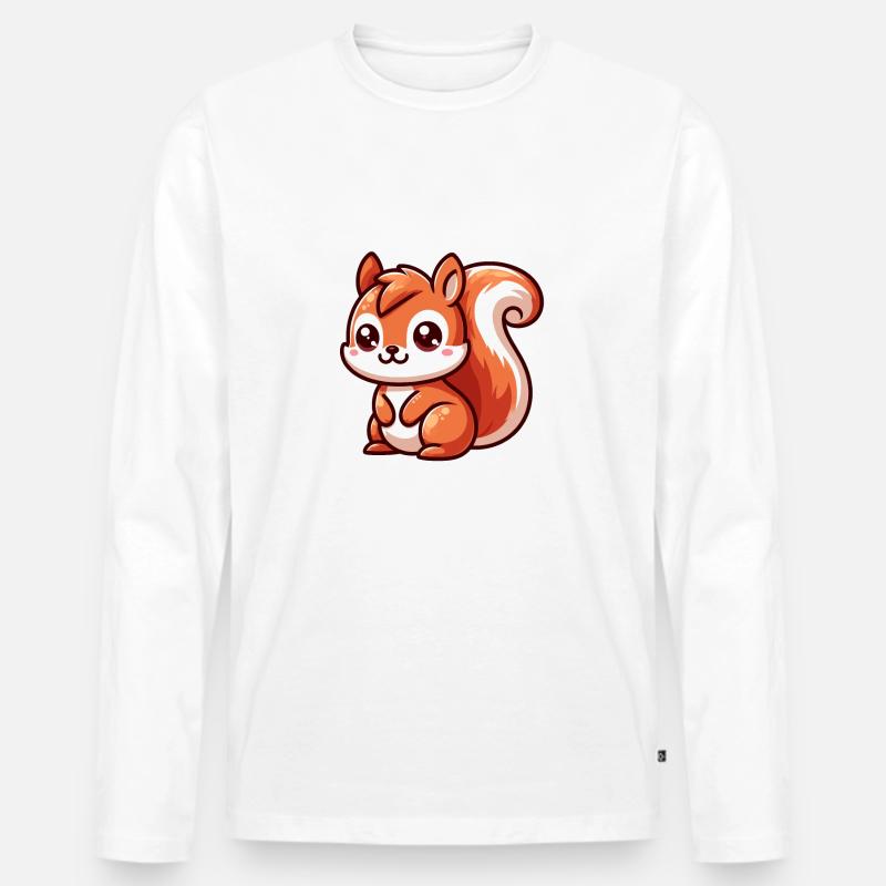 Kleines süßes Eichhörnchen - Männer Premium Bio Langarmshirt - Weiß