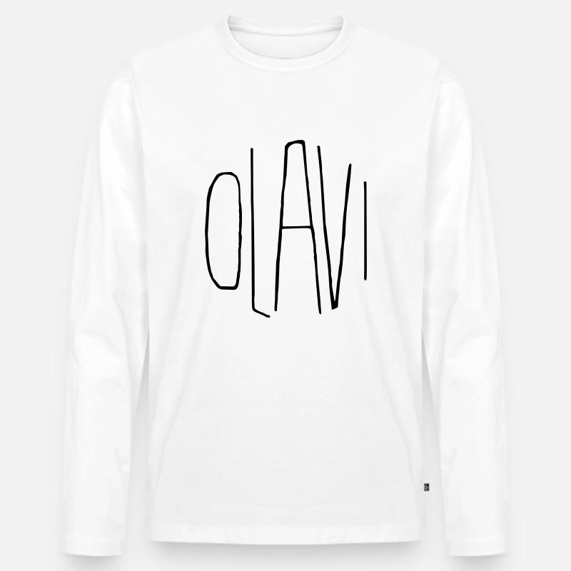 Olavi - Männer Premium Bio Langarmshirt - Weiß