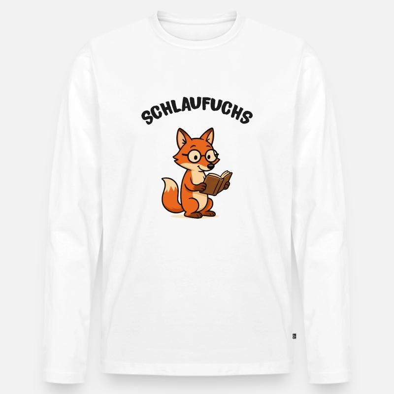 fuchs schlaufuchs - Männer Premium Bio Langarmshirt - Weiß