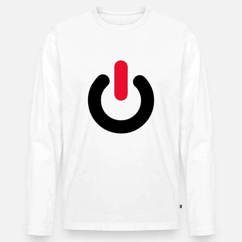 Schalter - Männer Premium Bio Langarmshirt - Weiß