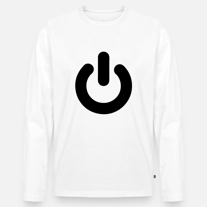 Schalter - Männer Premium Bio Langarmshirt - Weiß