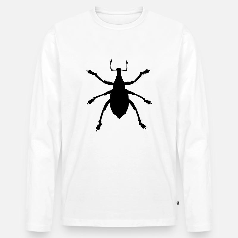 Käfer - Männer Premium Bio Langarmshirt - Weiß