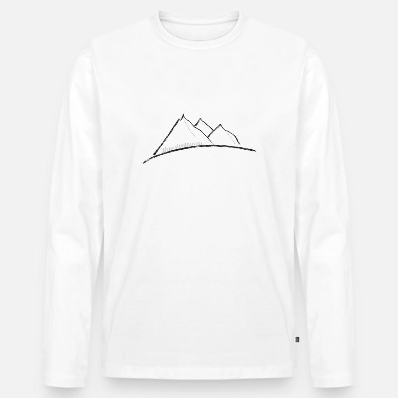 Mountain Range - Männer Premium Bio Langarmshirt - Weiß