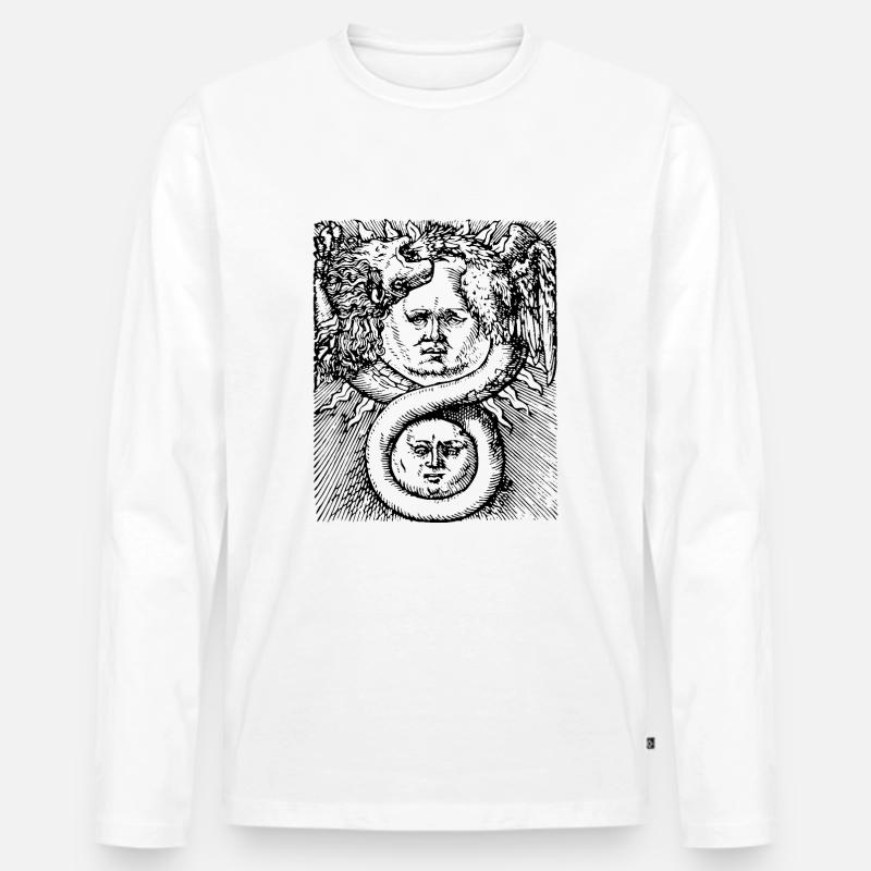 Alchemistisches Enigma - Männer Premium Bio Langarmshirt - Weiß