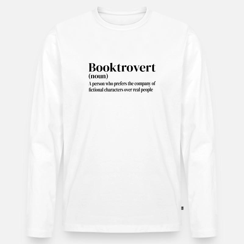 Booktrovert Definition - Männer Premium Bio Langarmshirt - Weiß