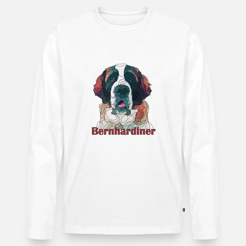 bernhardiner - Männer Premium Bio Langarmshirt - Weiß
