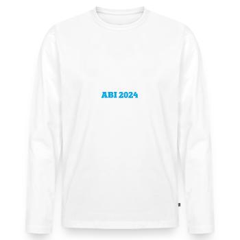 Abi 2024 Schulabschluss Abitur Abschluss Erledigt - Männer Premium Bio Langarmshirt - Weiß - Vorne - Nico (187cm)