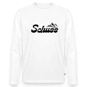 Schuss ! SNOW TIME ! T-SHIRT SWEATS SKI HIVER NOEL - T-shirt manches longues Premium bio Homme - blanc - Devant - Nico (187cm)