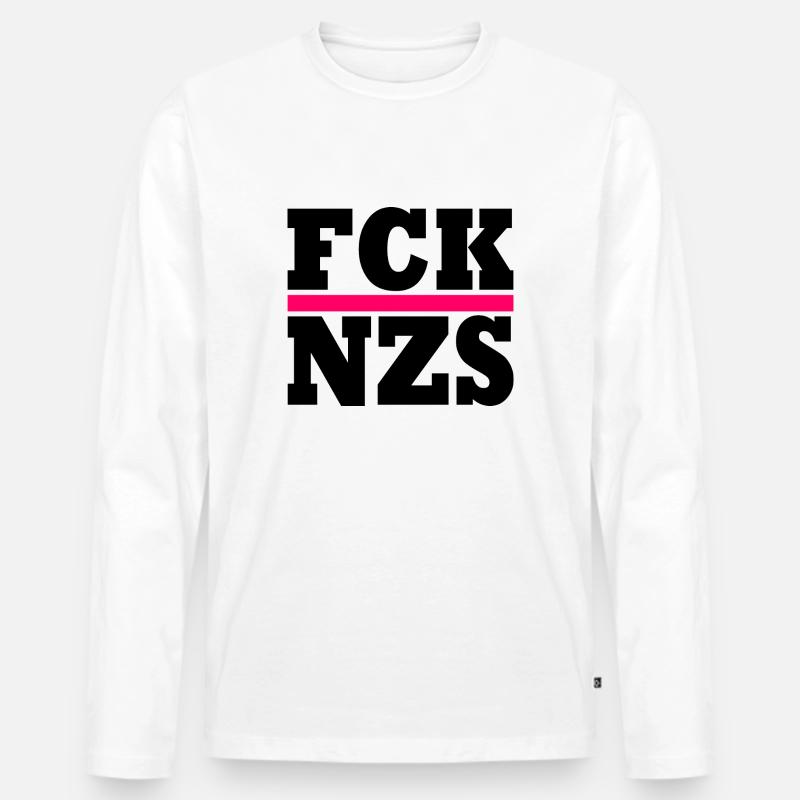 FCK NZS - Männer Premium Bio Langarmshirt - Weiß